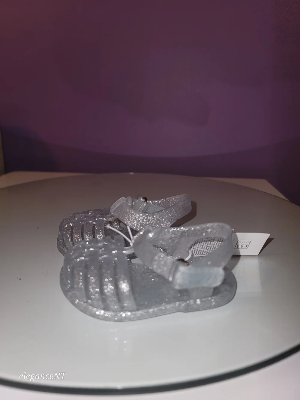 Old Navy Blue Water Shoes & Silver Glitter Jelly Sandals Sz: 0 To 3 Months NWT